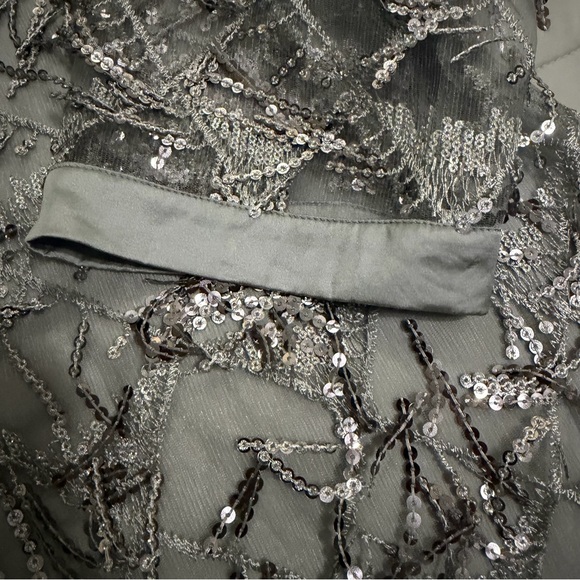 ASHLEY STEWART/Fringed/Metallic-Sequin/Sheer-Mesh Shirt/Size: 14/16 - Picture 7 of 16